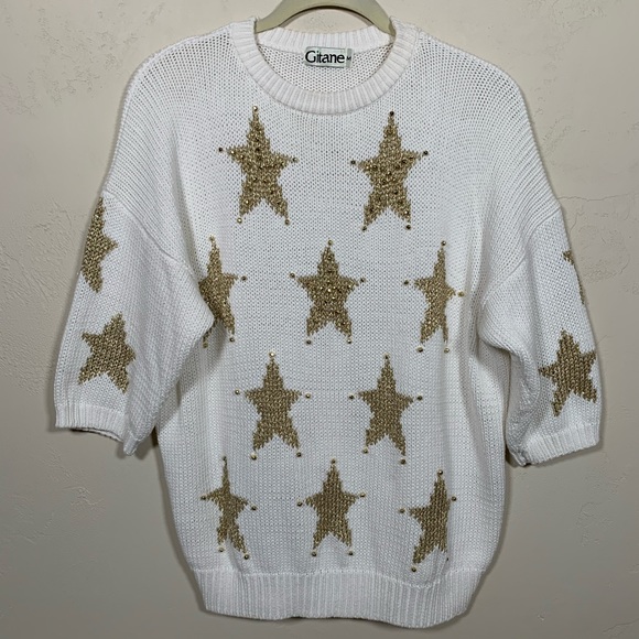Vintage Sweaters - Vintage Gitane Knit Gold Star Sweater